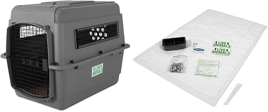 Petmate Sky Kennel Pet Carrier (32 Inch) and Petmate 290300 Kennel Travel Kit