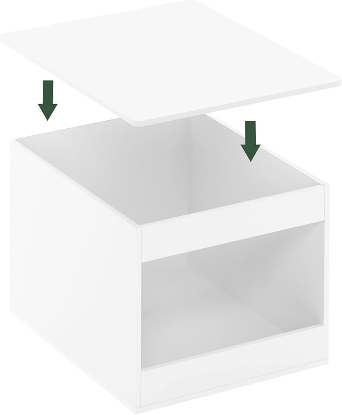 Furinno Peli Top Opening Litter Box Enclosure, Solid White