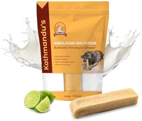 KATHMANDU'S - Authentic Himalayan Cheese Dog Chews - Large, 1-Count - for Improved Dental Hygiene & Protein-Rich Nutrition, No Preservatives