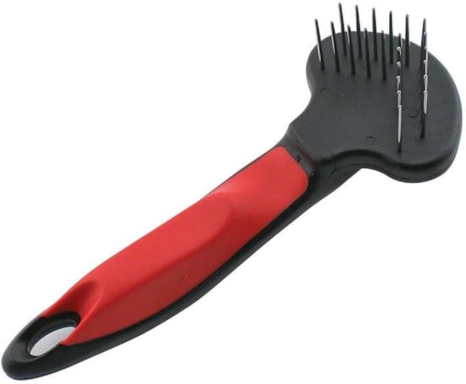 Pro Dog Grooming Undercoat Deshedding Pin Rake Combs Fur and Coat Control (2 Row Rake Comb)