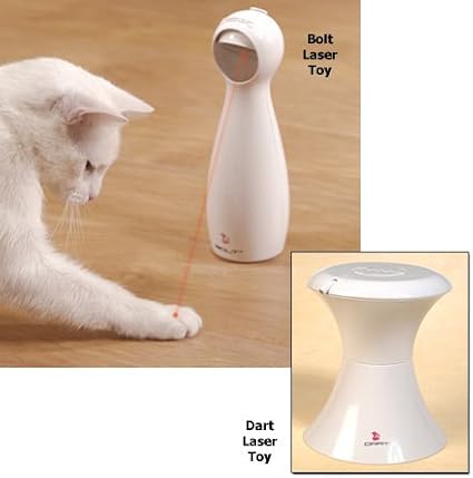 PetSafe Bolt Automatic Laser Light Cat Toy - Interactive Laser Toy - Encourages Exercise - Hands Free or Manual Play - Adjustable Mirror - Battery Operated - Safe for Cats