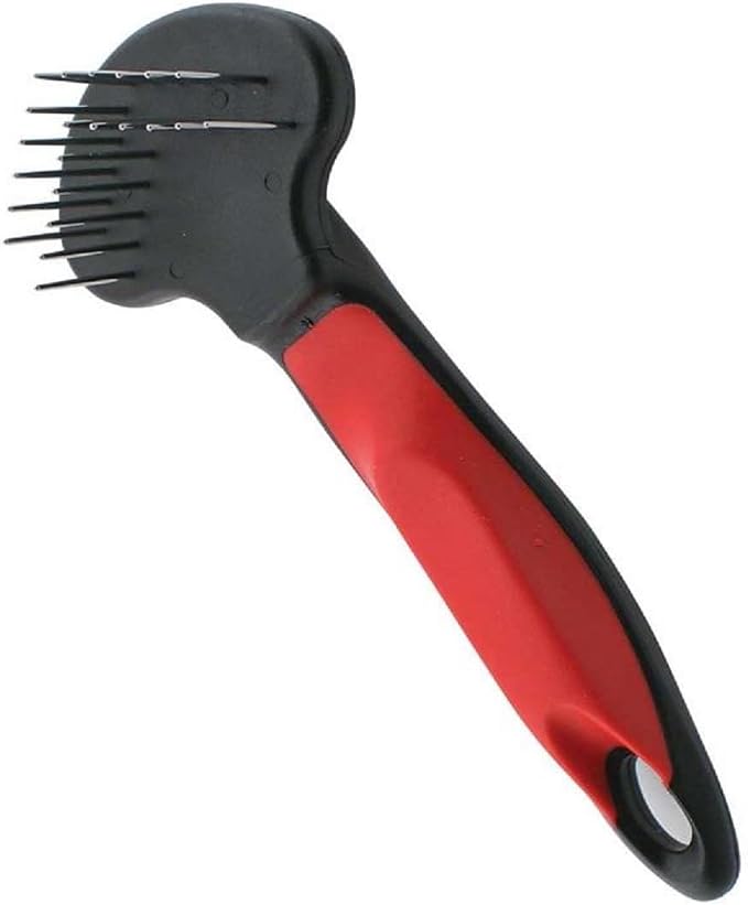 Pro Dog Grooming Undercoat Deshedding Pin Rake Combs Fur and Coat Control (2 Row Rake Comb)