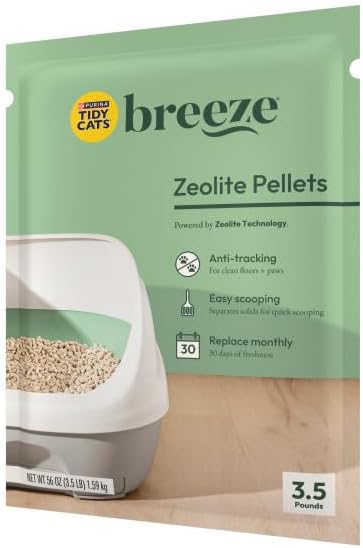 Purina Tidy Cats Breeze Pellets, 3.5 lbs (Pack of 4), Unscented, Recycled Paper, Low-tracking, 99.9% Dust-free, Multi-cat