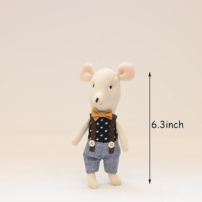 Mouse Dolls Stuffed Animal Plush Toy | handmade Role Swap Game