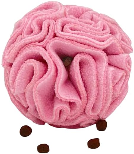 Glory To Dog Puppy and Small Breed Snuffle Interactive Foraging Dog Puzzle Ball Toy Pink Small