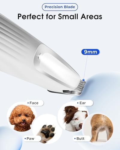 FURBONA Upgraded Dog Paw Trimmer with LED Light, Dog Grooming Kit with LED Display, Low Noise, Rechargeable, Cordless Electric Grooming Clippers for Dogs Cats Pets with All Variety of Coats