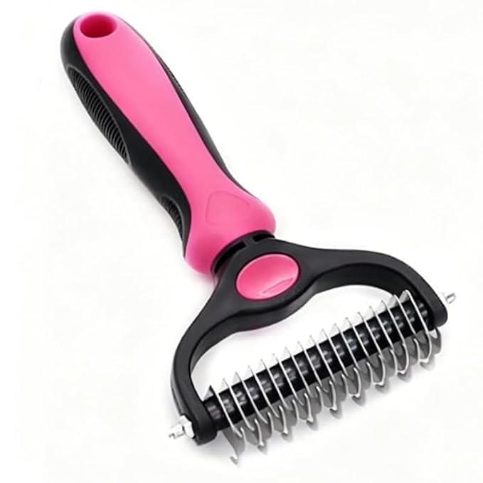 acssart Pet Grooming Brush Original - Pet Pro Grooming Tool, Deshedding for Cats & Dogs (Red)