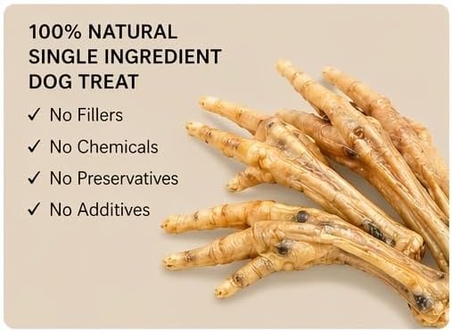 Chicken Feet Dog Chews (Dehydrated) for Dogs 12 Count | Natural Joint Support Treats | Single Ingredient, Crunchy Dental Chew