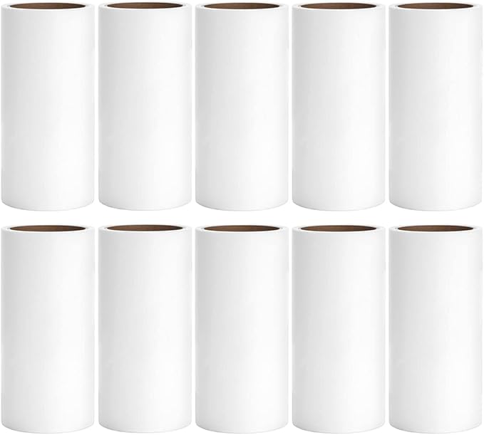Lint Roller Refills 4 inch Bulk 10 Rolls Total 600 Sheets Extra Sticky Lint Remover Replacement Refills Compatible with Evercare PetLovers Muji IKEA and Others (Inside Dia. 1-1/2 inch)