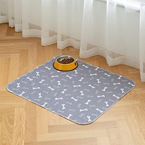 2 Pack 18"x24" Washable Pee Pads for Dogs, Super Absorbent Reusable Training Dog Pads with Bone Print, Non-Slip Potty Pads for Whelping, Playpen, Crate, Bed