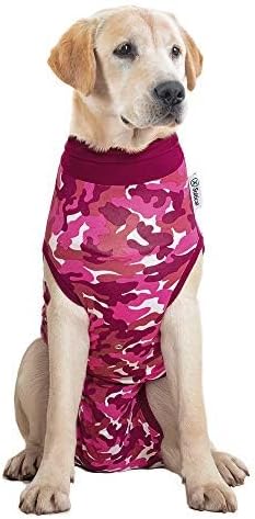Suitical Recovery Suit for Dogs | Spay and Neutering Dog Surgery Recovery Suit for Male or Female | Soft Fabric for Skin Conditions | XL | Neck to Tail 29.1”-32.3” | Pink Camouflage