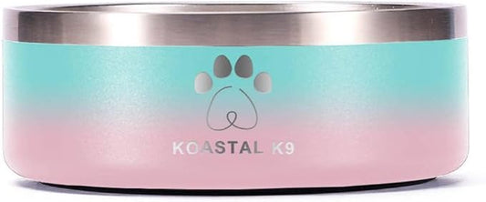 Stainless Steel Dog Bowl for pets, Small Medium Dogs Cats with Non-Slip Bottom and Raised Bowl for Easy Drinking, 32oz Cotton Candy