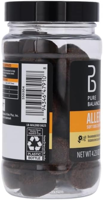 Pure Balance Pro+ Calming Supplement for Dogs, Veterinarian Formulated Soft Chews with Chamomile, Valerian Root, L-Tryptophan, Ginger Root, and FlavoCol – Stress & Anxiety Relief (4.23 oz)