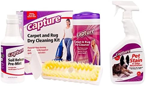 Capture Carpet Total Care Kit 100 Pet Stain & Odor Neutralizer (32 oz), Pet Stain Remover for Carpet, Rug, Couch, Car & Upholstery Bundle