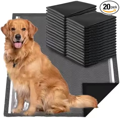 XL Puppy Training Pads – Black, 6-Layer Carbon, Quick-Absorbing, Leak-Proof, Odor Control – for Dogs