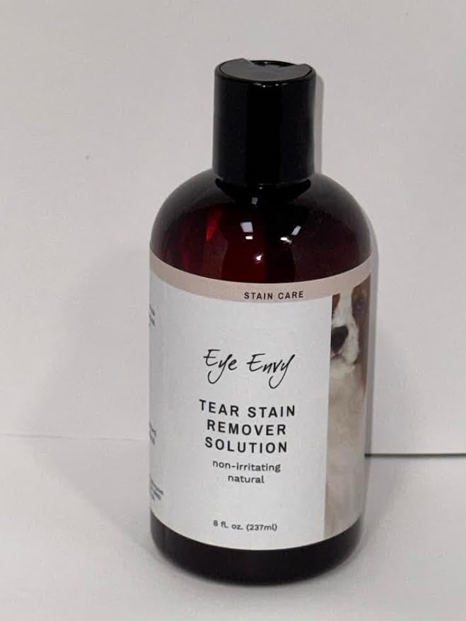 Eye Envy Tear Stain Remover Solution for Dogs. Gentle, Natural, Safe. Cleans Tear Stains. Recommended by AKC Breeders, Handlers, Groomers. 8 oz. Made in USA