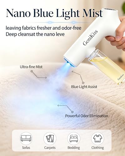 Nano Blue Light Deodorizer Spray Refill(8 * 120ml),Pet & Home Odor Eliminator | Bio-Enzyme Odor Control, For Dog & Cat Urine, Litter Box, Carpets, Trash Bins & Car Interiors, Safe for People & Pets