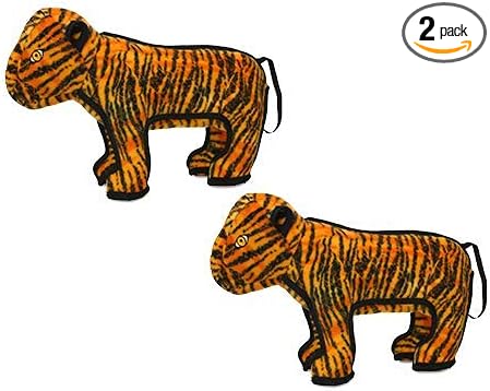 TUFFY® - 2 Pack Original : Tiger Dog Toy : : Ultra Durable Plush Toy with Multiple Layers & Reinforced Seams, Washable and Floats, Original Construction