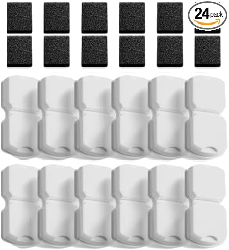 Cat Water Fountain Filter Replacement: 24 Cat Fountain Filter (12 Carbon + 12 Foam Filters) Suitable for GIOTOHUN S11