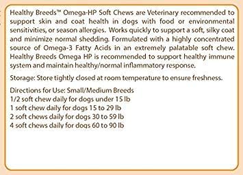 Healthy Breeds Chow Chow Omega HP Fatty Acid Soft Chews - DHA, EPA & Vitamin E to Promote Healthy Skin, Shiny Coat, Immune Support, Heart Health and Joint Function - 60 Count