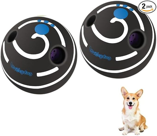 Wobble Giggle Ball for Dogs Durable Interactive Dog Toys for Small Medium Large Dogs (Black/White, 3.46 Inch / 8.8cm)