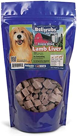 Freeze-Dried Lamb Liver Treats for Small to Large Dogs 5oz | 100% Real Lamb Liver Chews | All-Natural Gluten & Grain Free | High Protein Premium Dog Training Treat | Made in USA