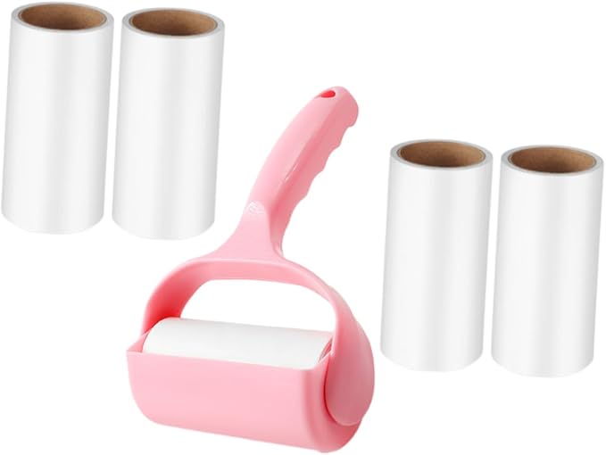 5sets Household Lint Roller for Pet Hair Removal Handle and Dust Cover Hair Cleaner for Clothes Furniture and Carpets