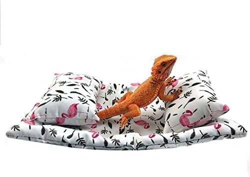 Bearded Dragon Hammock Lizard Hammock Reptile Bed with Pillow Lizard Habitat Soft and Warm Small Animal Sleeping Bag Set…
