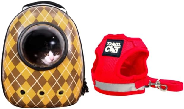 Travel Cat x Argylle Replica Backpack Carrier and Travel Cat & Stray Cat Harness and Leash Set