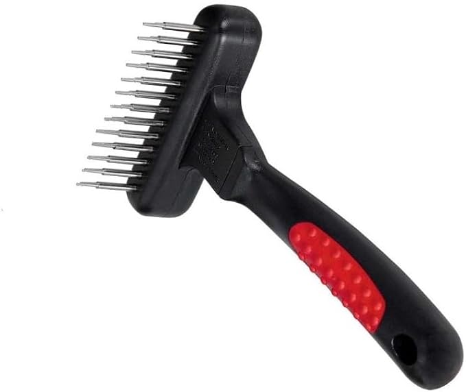 PUREPET Pro Dog Grooming Undercoat Deshedding Pin Rake Combs Fur and Coat Control (4.5" Magic Spring Rake)
