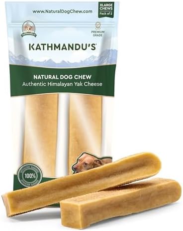 Authentic Himalayan Yak Cheese for Dogs - XLarge (Pack of 2) - Sourced from Pristine Himalayan Foothill, Rawhide-Free, NO preservatives