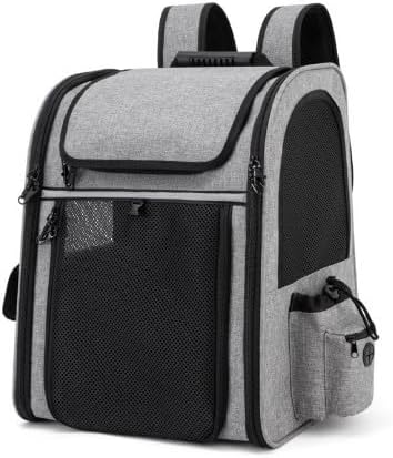 Pet Carrier Backpack for Cats, Dogs and Small Animals, Expandable Portable Pet Travel Carrier, Up to 18 Lbs, Super Ventilated Design, Airline Approved for Traveling, Hiking, Camping