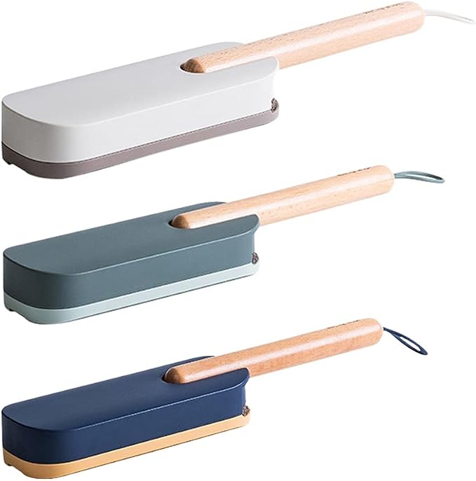 Electrostatic Lint Remover Handheld Hair Removal Brush Household Bedroom Clean Dust Reusable Sofa Clothes Self-Cleaning Sticking(Blue-As Shown)