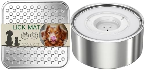 2Pack Lick Mats + Water Bowl Set