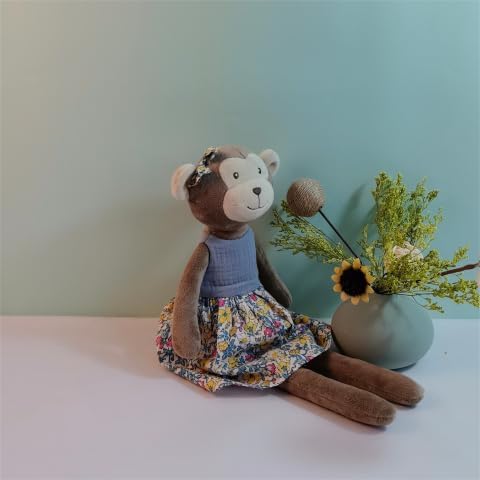 Monkey Stuffed Animals for Girls,15.7" Girl Monkey Plush with Skirt,Cute Stuffed Animal for Girls As Birthday, Easter,Christmas,Valentine's Day Gift