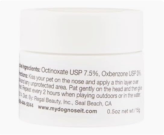 Moisturizing Sun Protection Balm for Dogs Noses - Protect Your Dog from Harmful UVA/UVB Rays .5 Ounce
