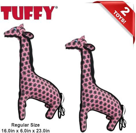 TUFFY® - 2 Pack Original : Giraffe Dog Toy : Ultra Durable Plush Dog Toy with Multiple Layers & Reinforced Seams, Washable and Floats, Original Construction