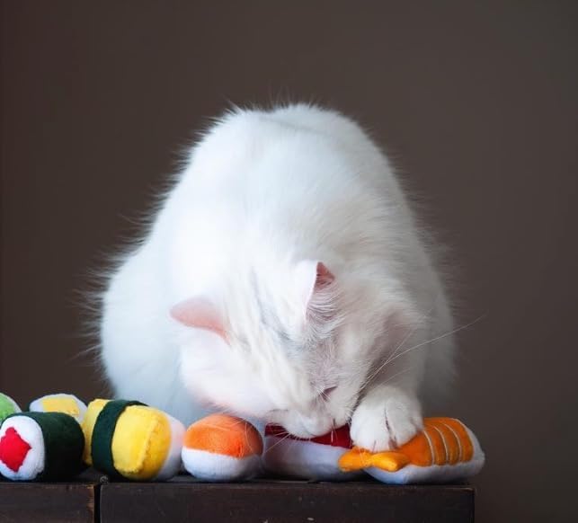 munchiecat Premium Organic Catnip Sushi Toy (1-pc) for Cats, Kittens - USA Made Durable Design for Pouncing, Batting and Play