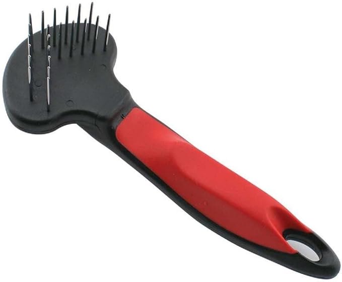 Pro Dog Grooming Undercoat Deshedding Pin Rake Combs Fur and Coat Control (2 Row Rake Comb)