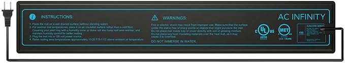 AC Infinity SUNCORE A1, Waterproof Seedling Heat Mat 3" x 20" MET & UL-Certified Heating Pad for Indoor Gardening, Hydroponics, Germination, Cloning