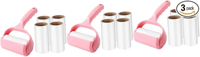 Beaupretty 3sets Portable Pet Lint Roller Hair Remover for Clothes Furniture and Carpets Reusable Sticky Lint Remover Includes Dust Cover and Handle