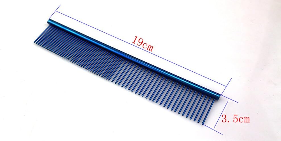 ZoCr Stainless Steel Pet Comb for Dogs Cats, Pet Grooming Comb with Different Spaced Rounded Teeth (Silvery)