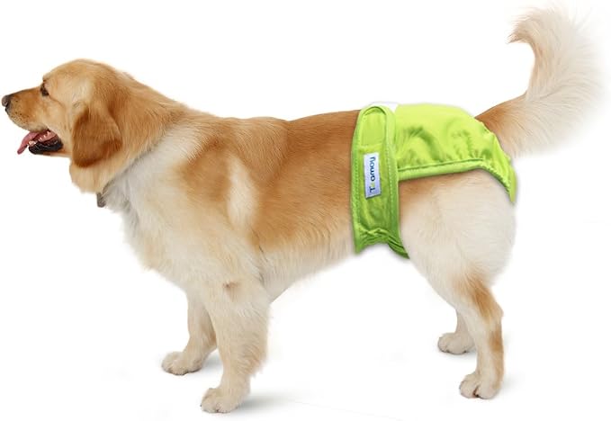 Teamoy 4pcs Washable Female Dog Diapers, Reusable Doggie Diaper Wraps for Female Dogs, Super-Absorbent and Comfortable, Medium