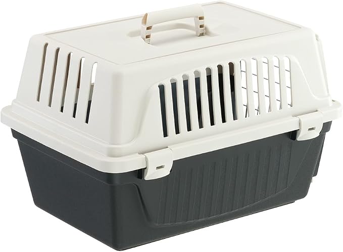 Ferplast Cat Carrier Small Dog Carrier, Secure, Practical, Easy to Clean, Durable Pet Dog/Cat Travel Box Cage up to 5 Kg. 48 x 32.5 x h 29 cm. Black