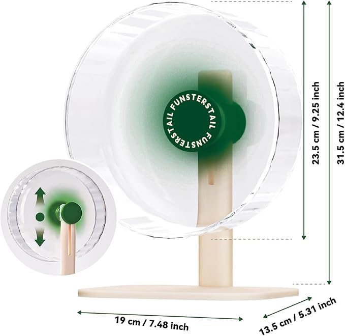 Super Silent Hamster Wheel 8.7 Inch, Magnetic Large Rat Wheel for Chinchilla, Gerbil, Guinea Pig, Cat, Mouse, Sugar Glider and Dwarf, Syrian Hamster Accessories (Avocado Green)