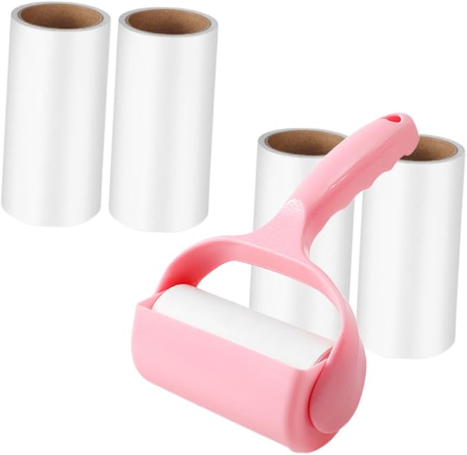 Gatuida 4sets Household Lint Roller for Pet Hair Removal Cat Hair Remover Handle Dust Cover Multi-Function Sticky Roller for Clothes Furniture Carpets