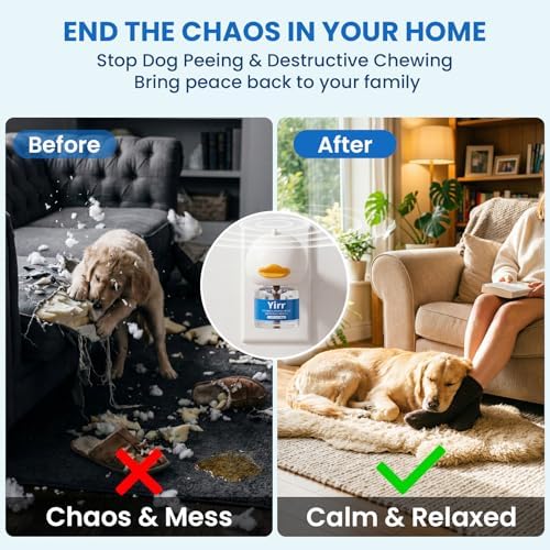 Dog Calming Diffuser, Dog Pheromones Calming Diffuser, Relaxing Pheromone for Dogs Relief Stress Anxiety Reduce Aggression Barking, Help Train Dog to Pee