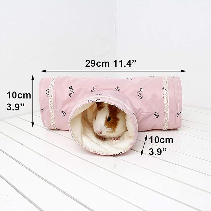 Amakunft 2 Pcs Guinea Pig Bed Mat Washable, Rabbit Winter Bed Pad for Indoor & uinea Pig Tunnels and Tubes, Guinea Pig Hideaway Play Toy, Small Animal Activity Structures
