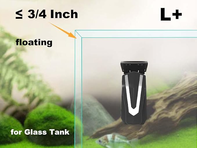 Carefree Fish Aquarium Large + Magnetic Cleaner for Thick Glass 10~18mm(2/5~3/4Inch) Heavy Duty Algae Scrubber with 4 Scrapers Floating L+(Plus)