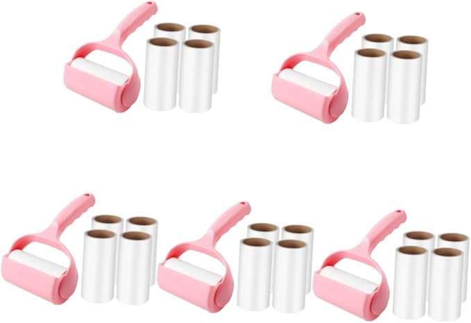Gatuida 5sets Portable Pet Hair Roller and Lint Multi-Functional Cleaning Tool for Clothes Carpets and Furniture Includes Handle and Dust Cover for Household Use